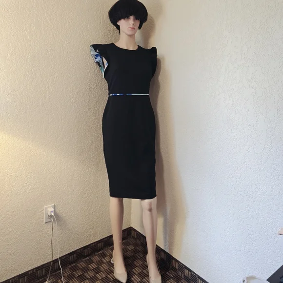 Calvin Klein | Dresses | Calvin Klein Black Asymmetrical Sheath Dress |  Poshmark